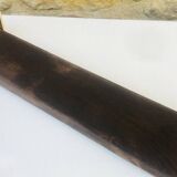 Vintage brass and wood hanging wall shelf