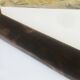 Vintage brass and wood hanging wall shelf