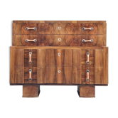 Art deco italian chest of drawers in walnut burl 1930