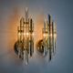 Pair of Venini wall lights, triedri glass, murano, Italy 1970