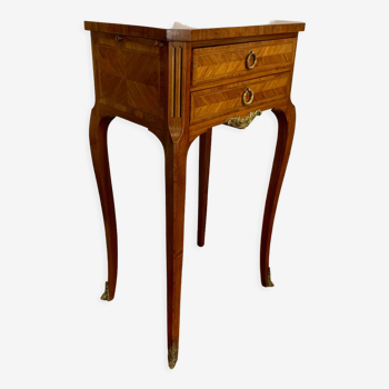 Bedside table in Louis XV style marquetry