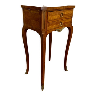 Bedside table in Louis XV style marquetry
