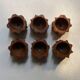 Hand-carved olive wood egg cups, country decor