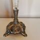 Art Deco vase in the shape of a chalice made of silver-plated metal and cut glass.