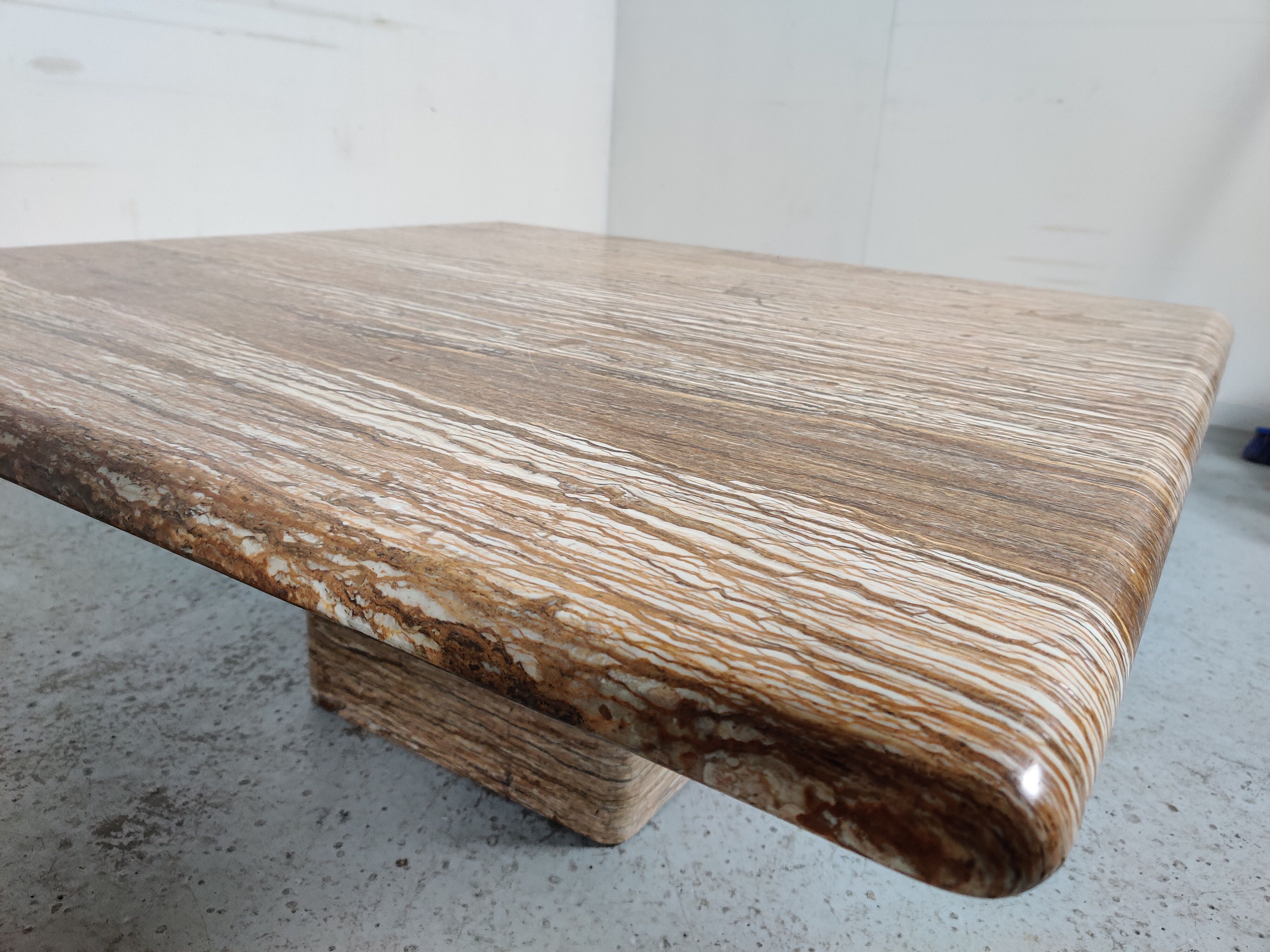 Vintage Italian travertine coffee table, 70s