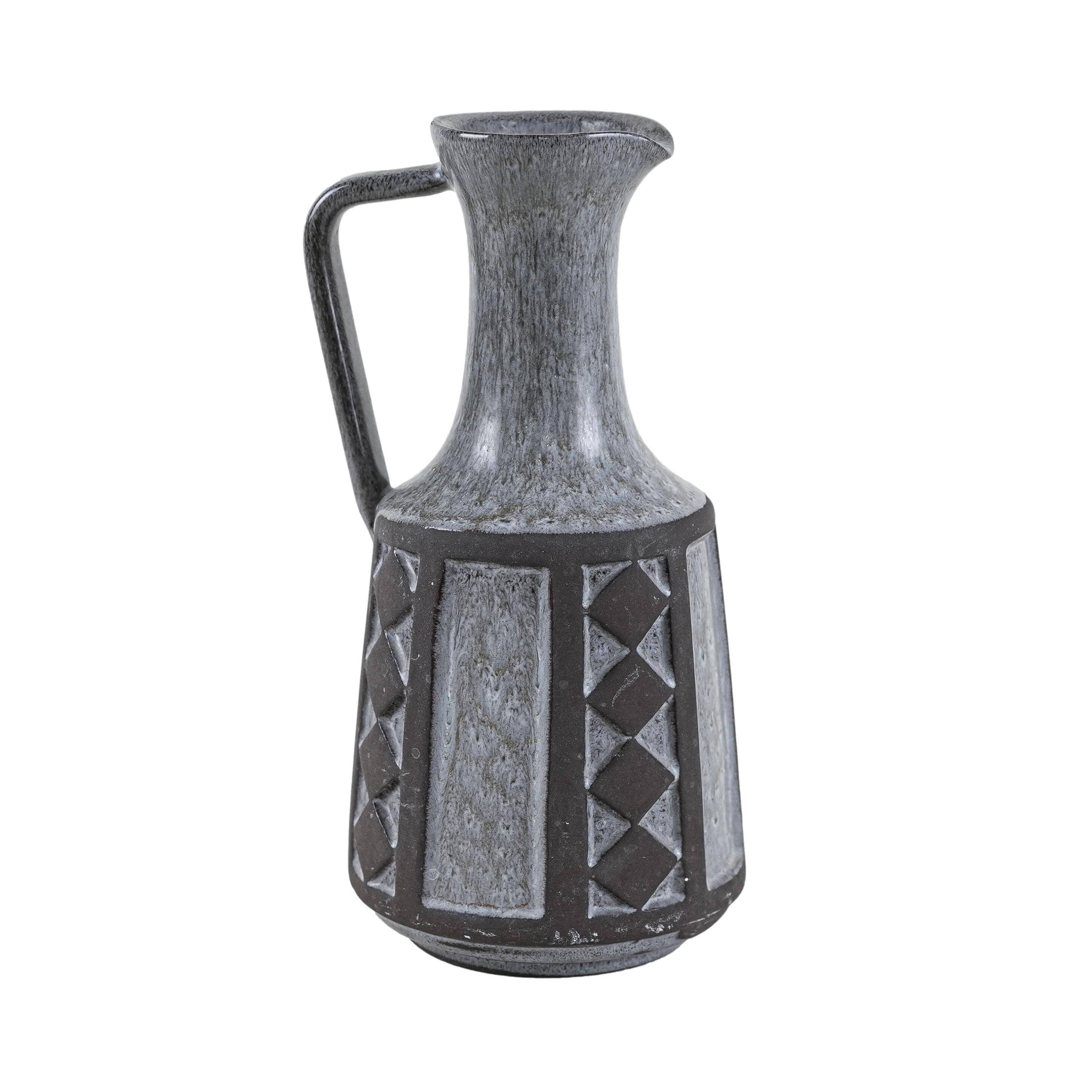 Grey ceramic vase, Danish design, 1970s, manufactured by Frank Keramik