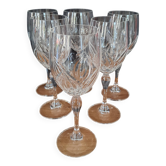 Verres à vin en cristal décor pétales