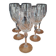 Crystal wine glasses with petal decoration