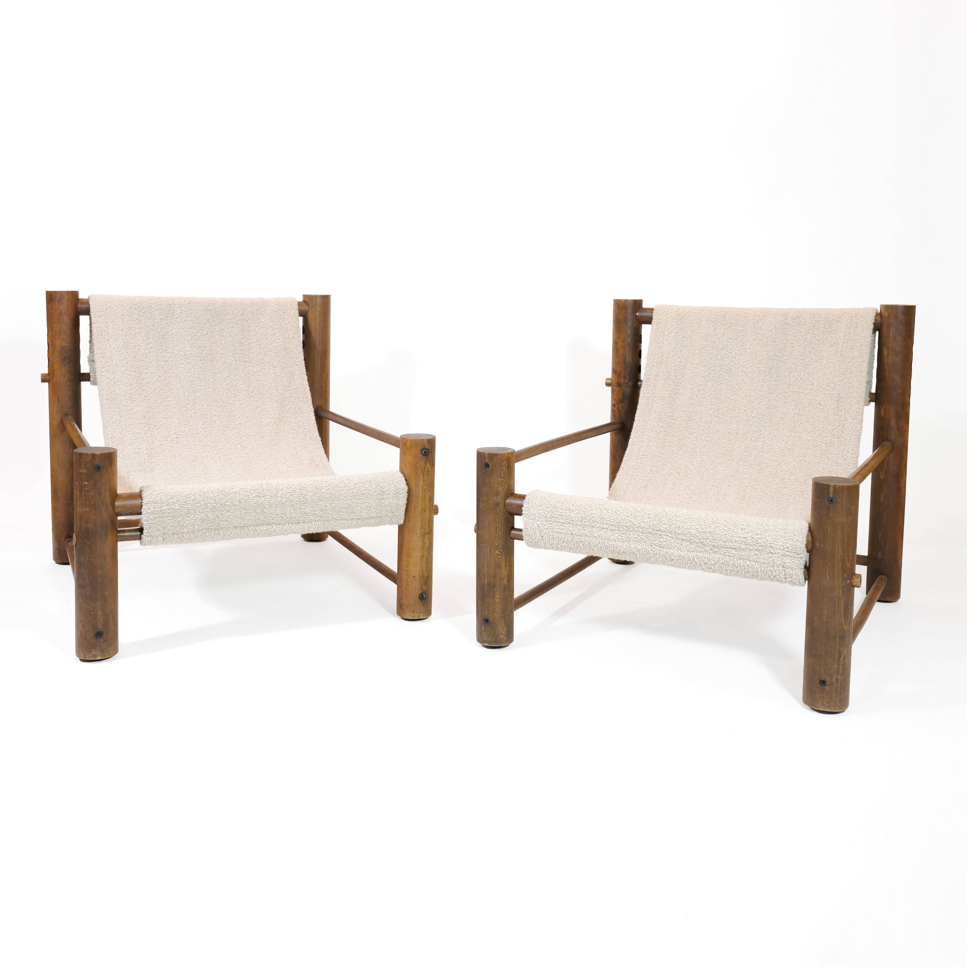 Solid wood armchair with adjustable backrest.