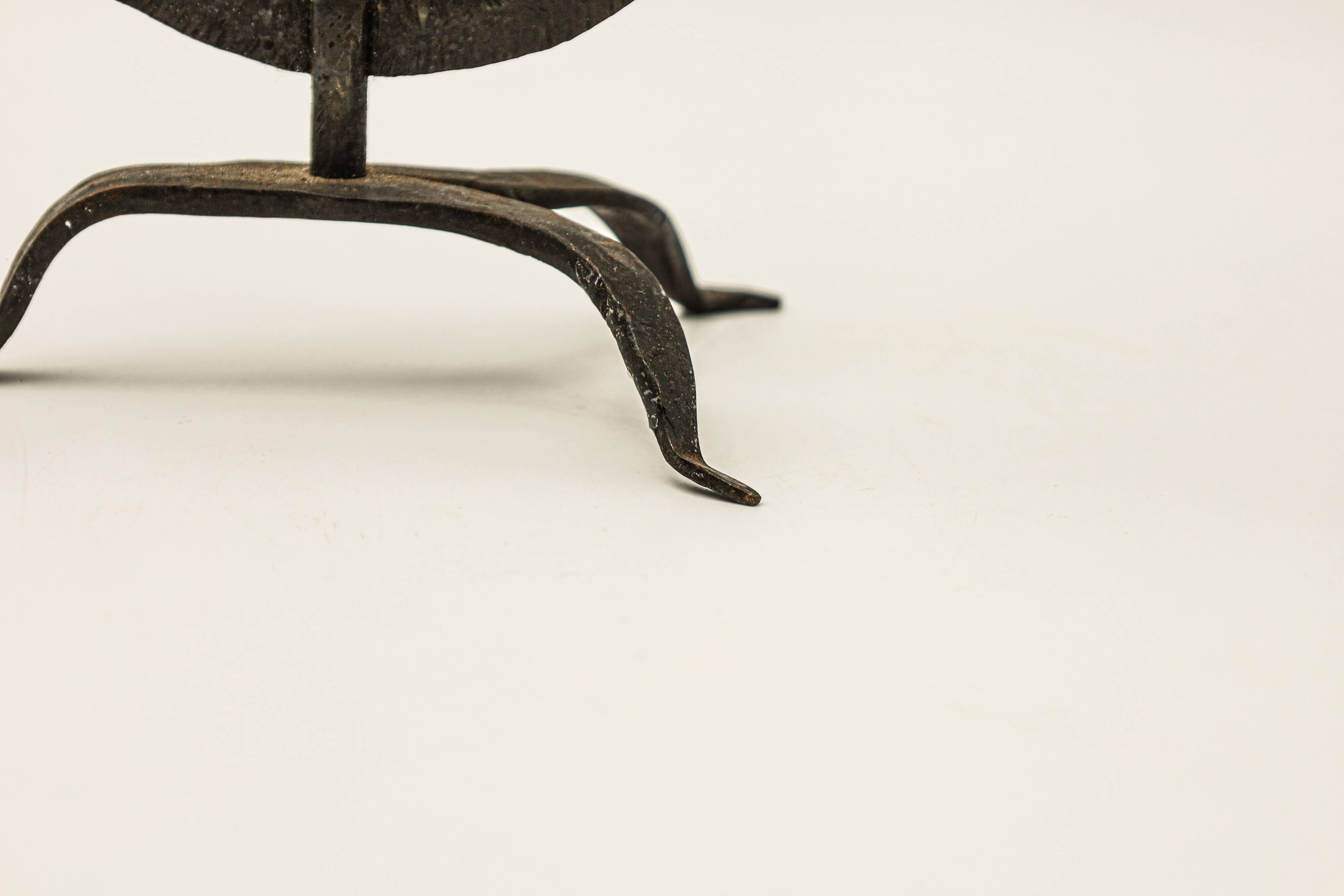 Wrought iron rooster candle holder Marolles workshop