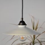 Vintage white opaline pendant lamp and retro cord