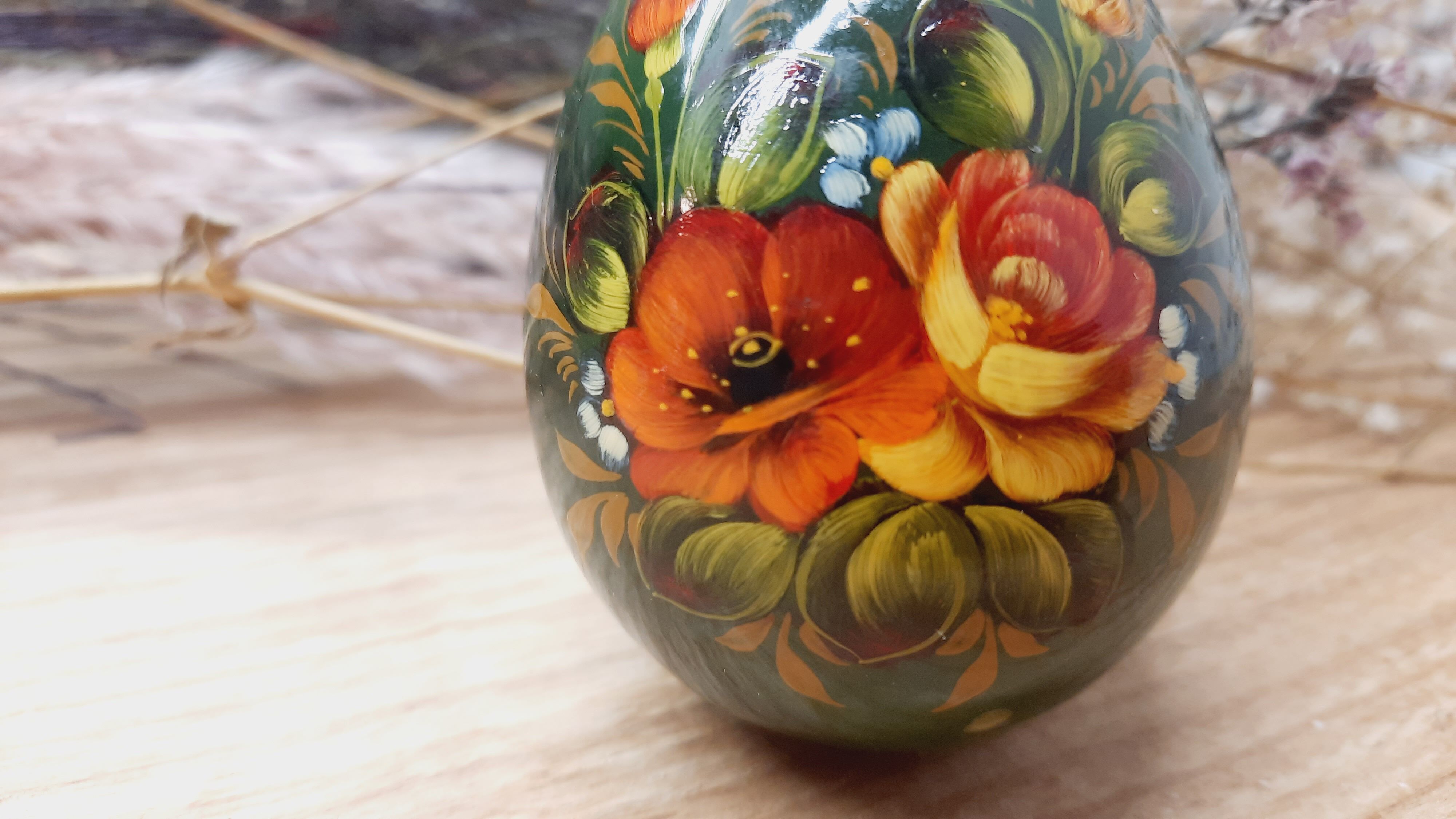 Painted wooden egg