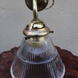 Brass and streaked glass sconce