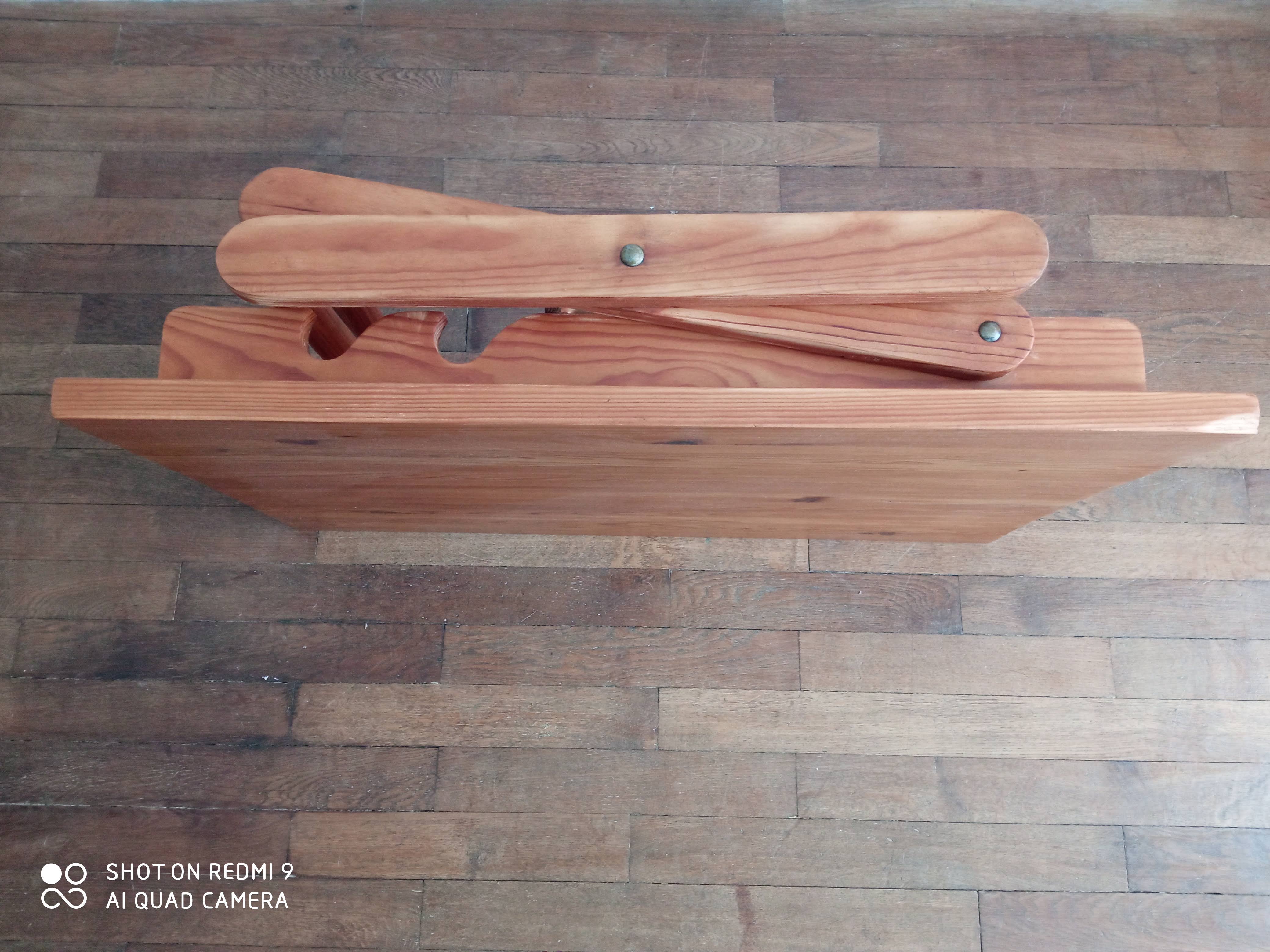 Coffee table in pine Pierre Beguet 70s