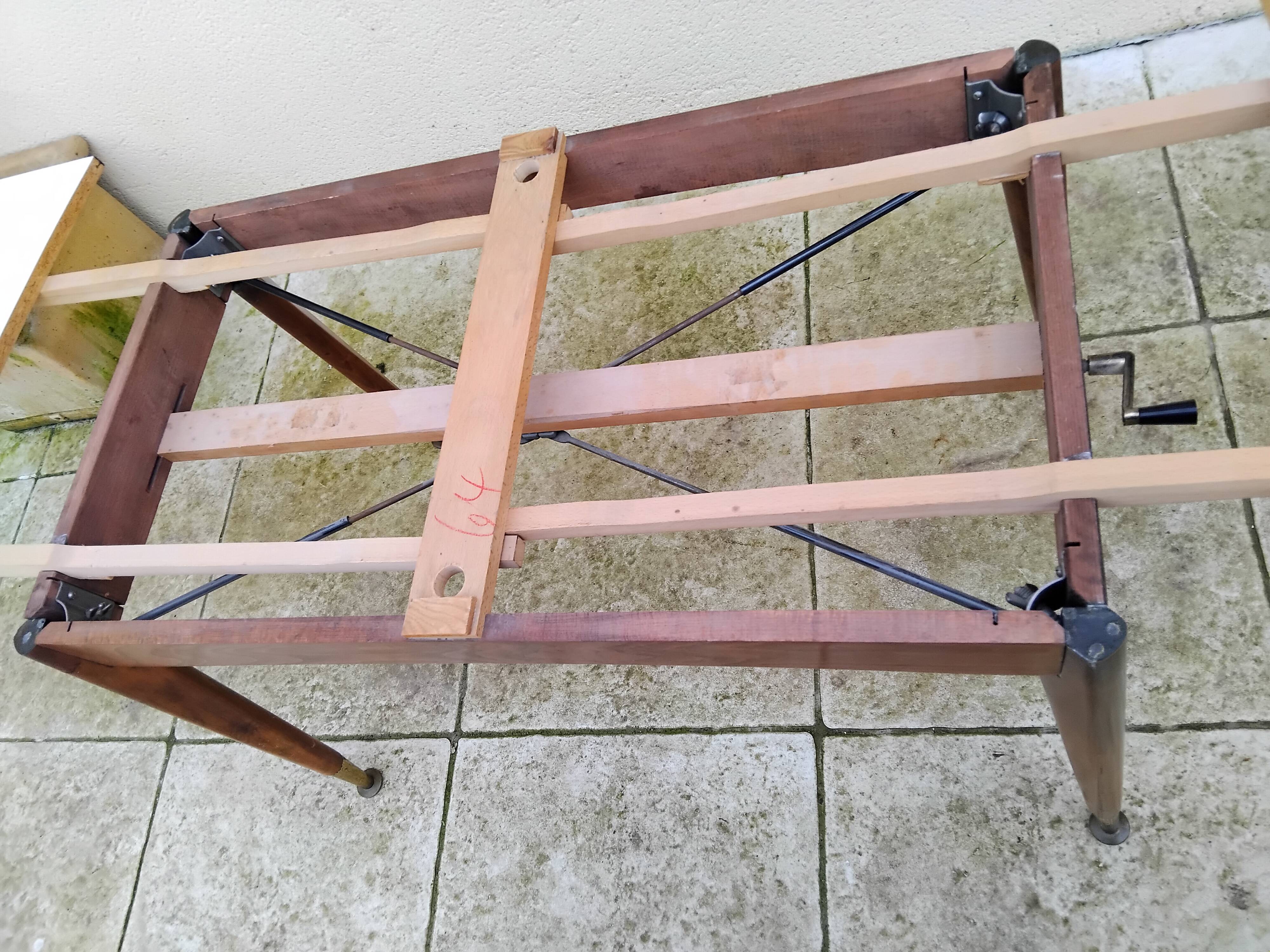Vintage Formica table, height adjustable and extendable, 1950s
