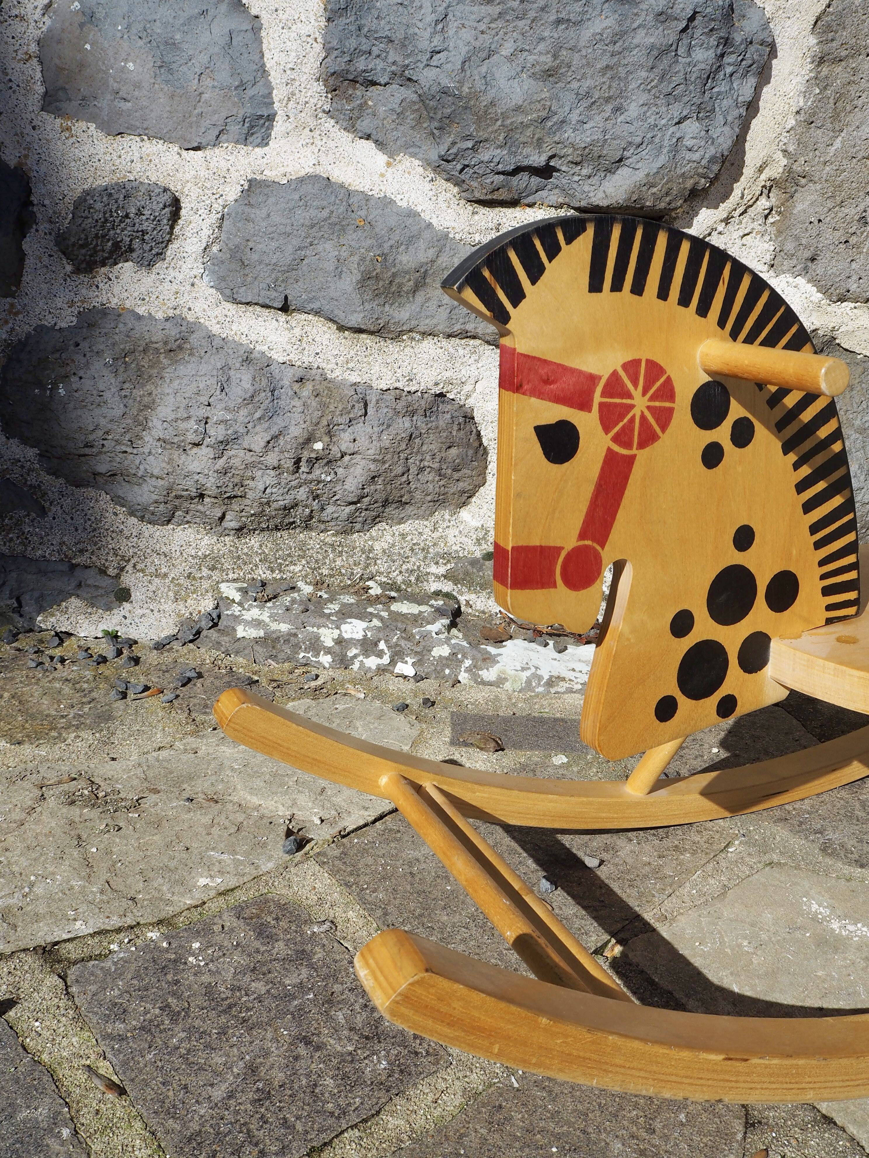 Wooden rocking horse