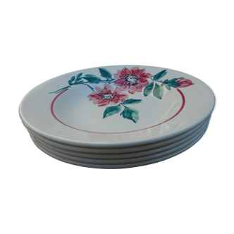 Series of 6 plates hollow vintage "Sarreguemines"