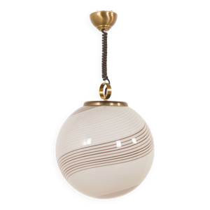 Suspension globe rayée - murano