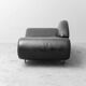Vintage modern design armchair in black leather – 1990s lounge chair