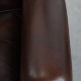 Very beautiful wing chair made of cowhide leather in English style