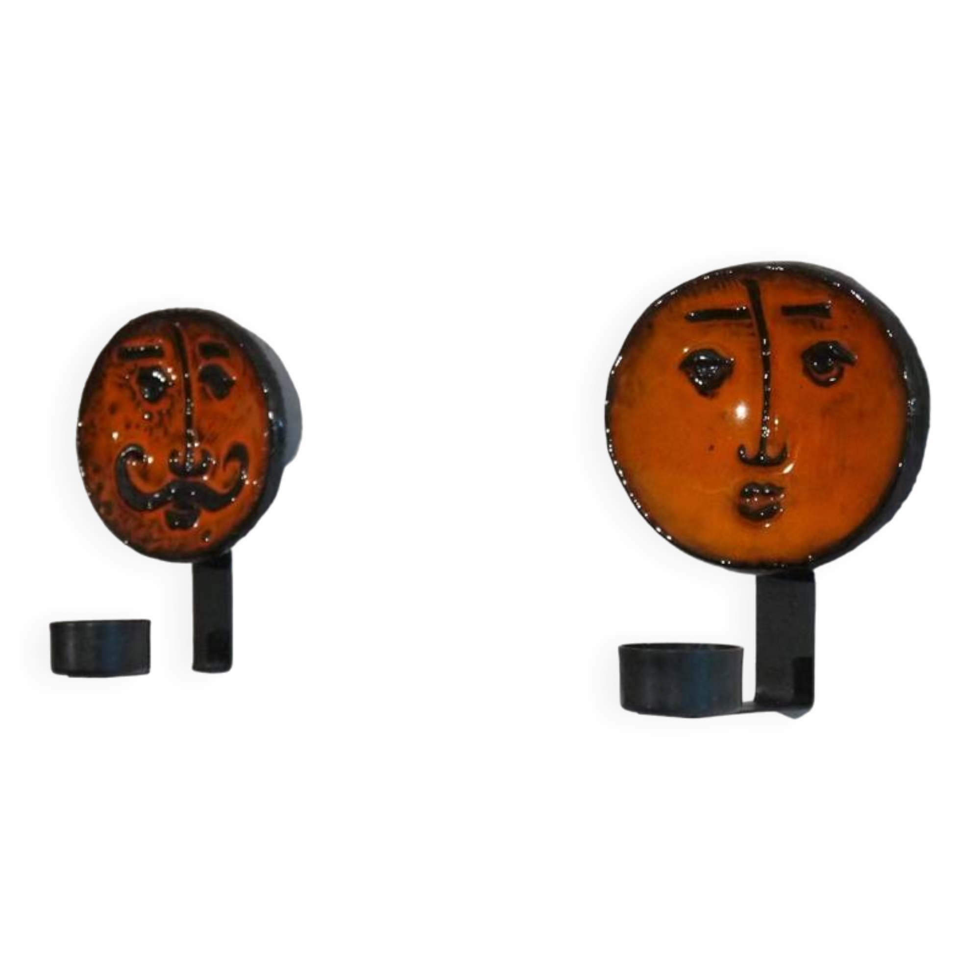 Pair of ceramic wall candlesticks by Lars Bergsten 1970