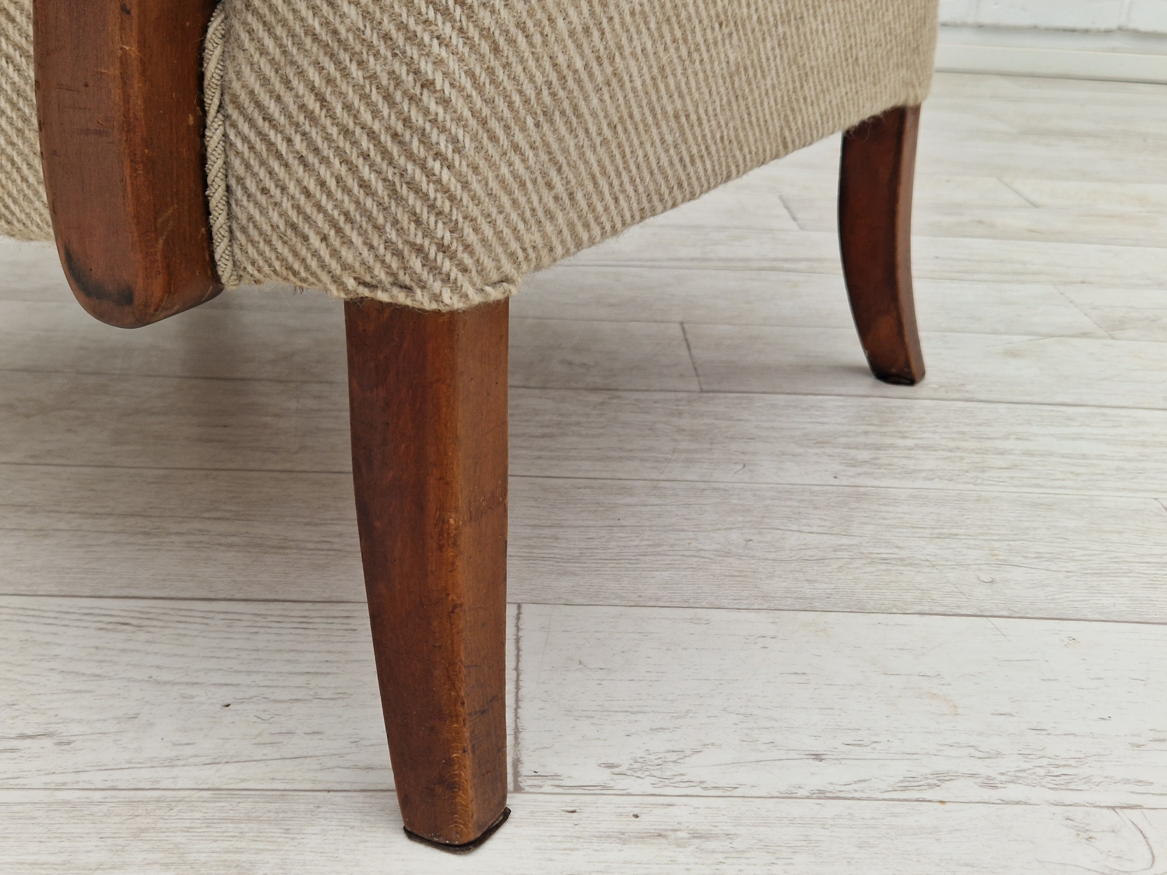 1960s, Danish design, armchair in quality furniture wool fabric.