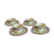 4 cups and saucers of Henriot earthenware