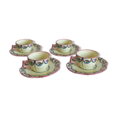 4 tasses et sous tasses de la faïencerie Henriot