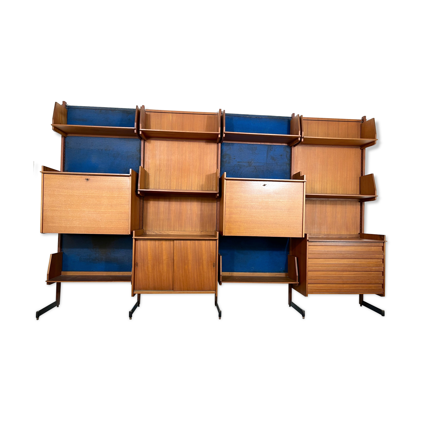 Mid-Century Modern modular wood bookcase from 50s