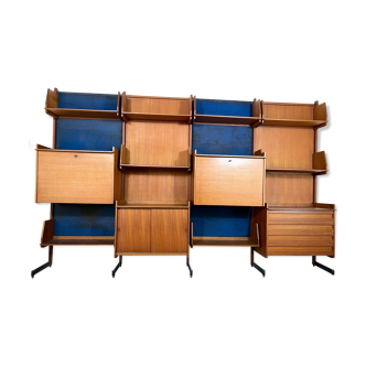 Mid-Century Modern modular wood bookcase from 50s