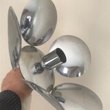 Flower chrome metal pendant 70s