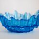 Vintage decorative plate in light blue glass, Italy, 1960s