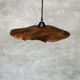 Large pendant light in corrugated teak leaf (Large D:60 H:20)