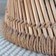 Vintage coffee table with braided cord in Audoux Minet bamboo style/1970s