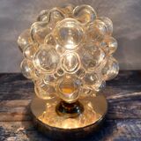 Amber bubble globe table lamp