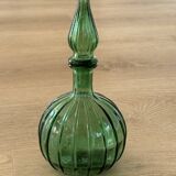 Vintage Empoli Glass Decanter with Stopper, Italy, 1960s