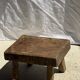 Small stool, rectangular accent stool in solid teak wabi-sabi H26