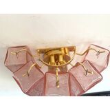 Mid-Century Modern Style Pink "Squared" Murano Glass Wall Sconce