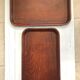 Paire de plateaux en teck vintage