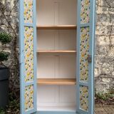 Armoire parisienne ancienne bleue grisée H154