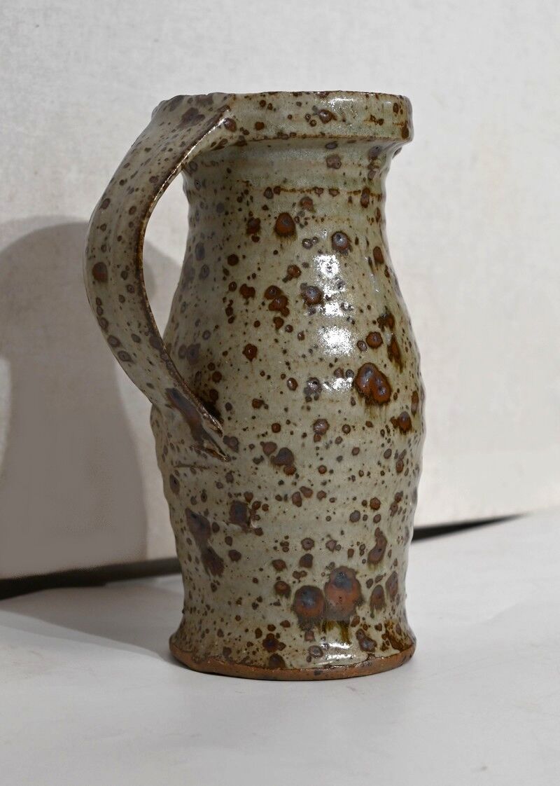 Enamelled stoneware pitcher, signed G. Tiffoche – XXth