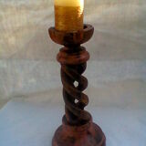 Wood candlestick