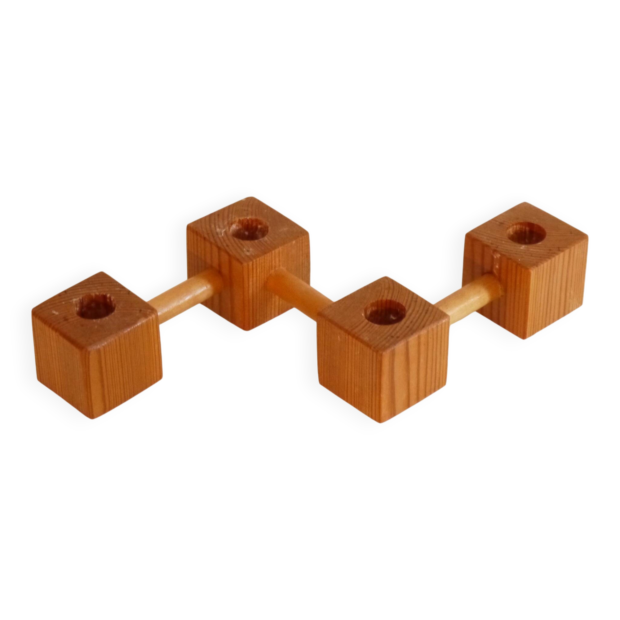 Vintage Scandinavian wooden candlestick