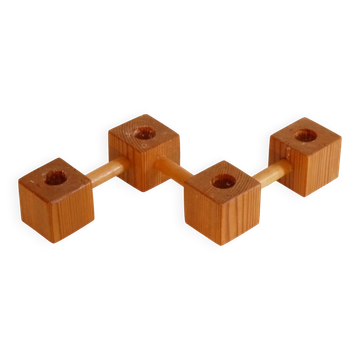 Vintage Scandinavian wooden candlestick