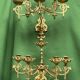 Pair of neo-Gothic wall sconces. Solid gilt bronze.