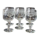 6 printed stem glasses for port/digestif in good condition.