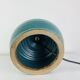 Ceramic green/blue globe lamp, rattan shade, vintage