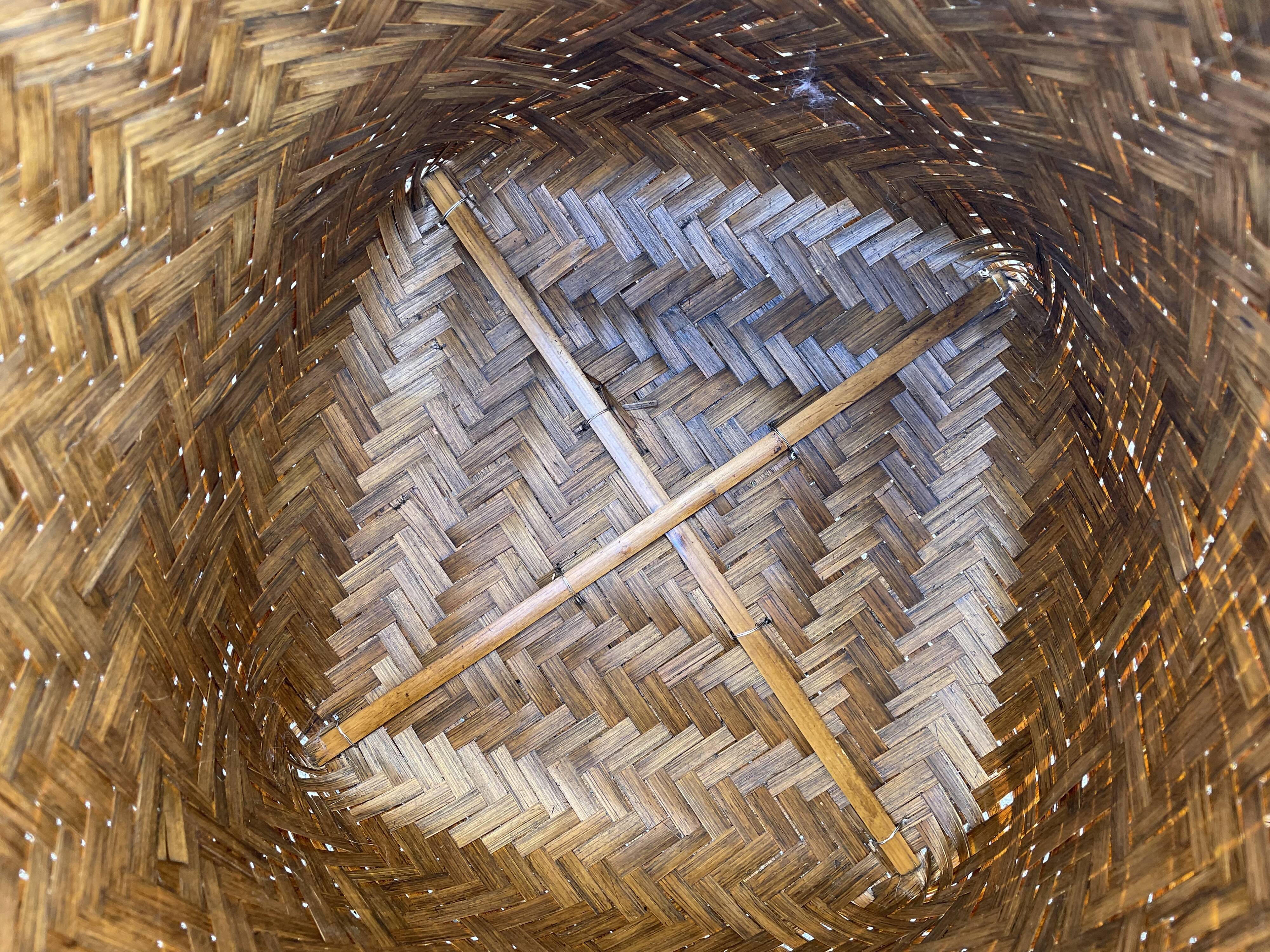 Basket with lided bamboo from Asia