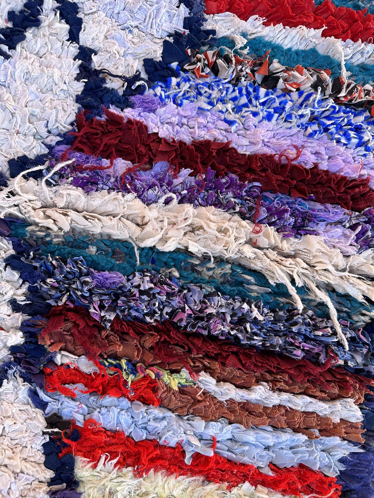 Tapis Berbère Boucherouite coloré - 80 x 189 cm