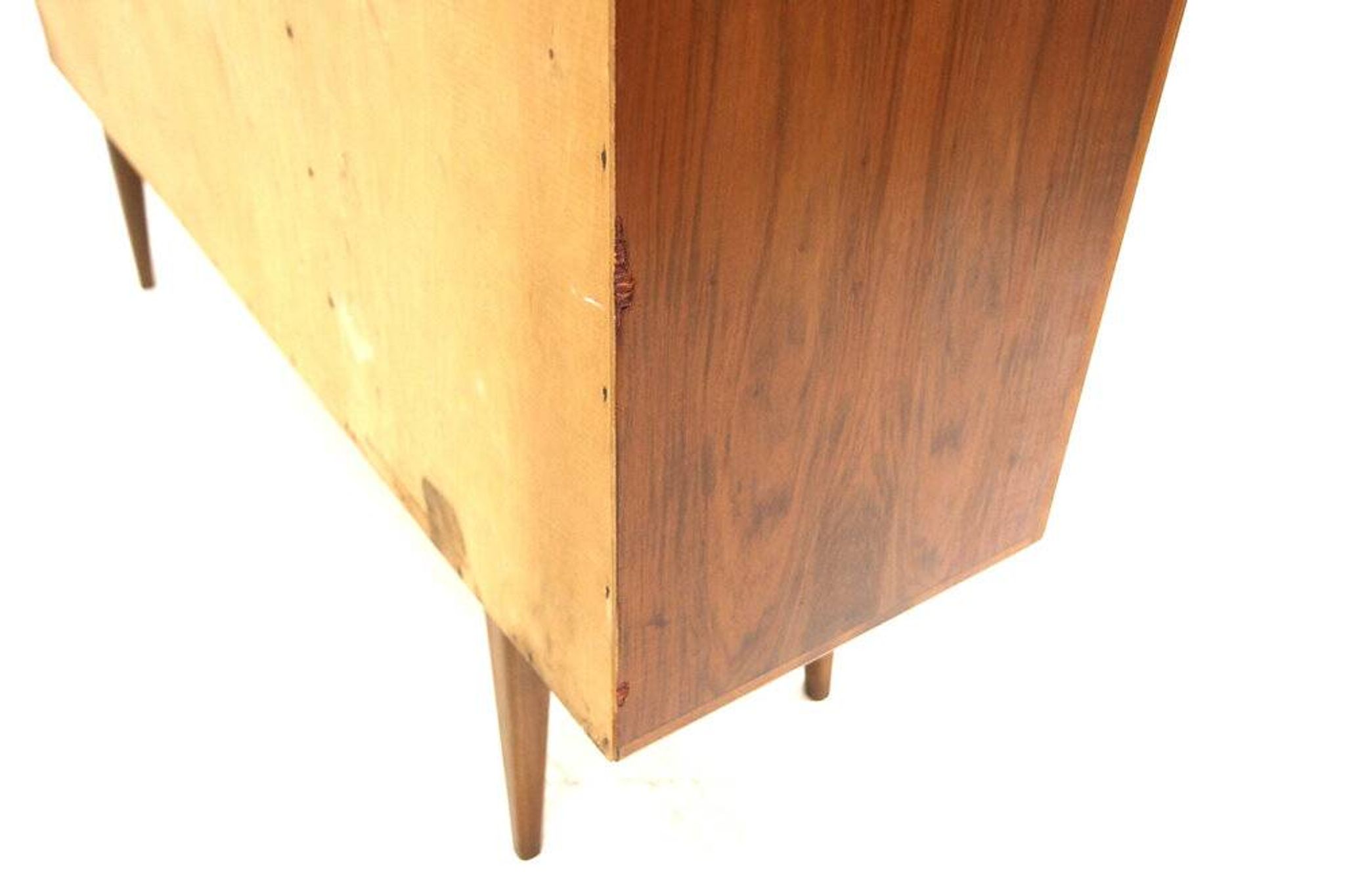 Scandinavian walnut sideboard, Möbelfabrik Linen, Horda, Sweden, 1960